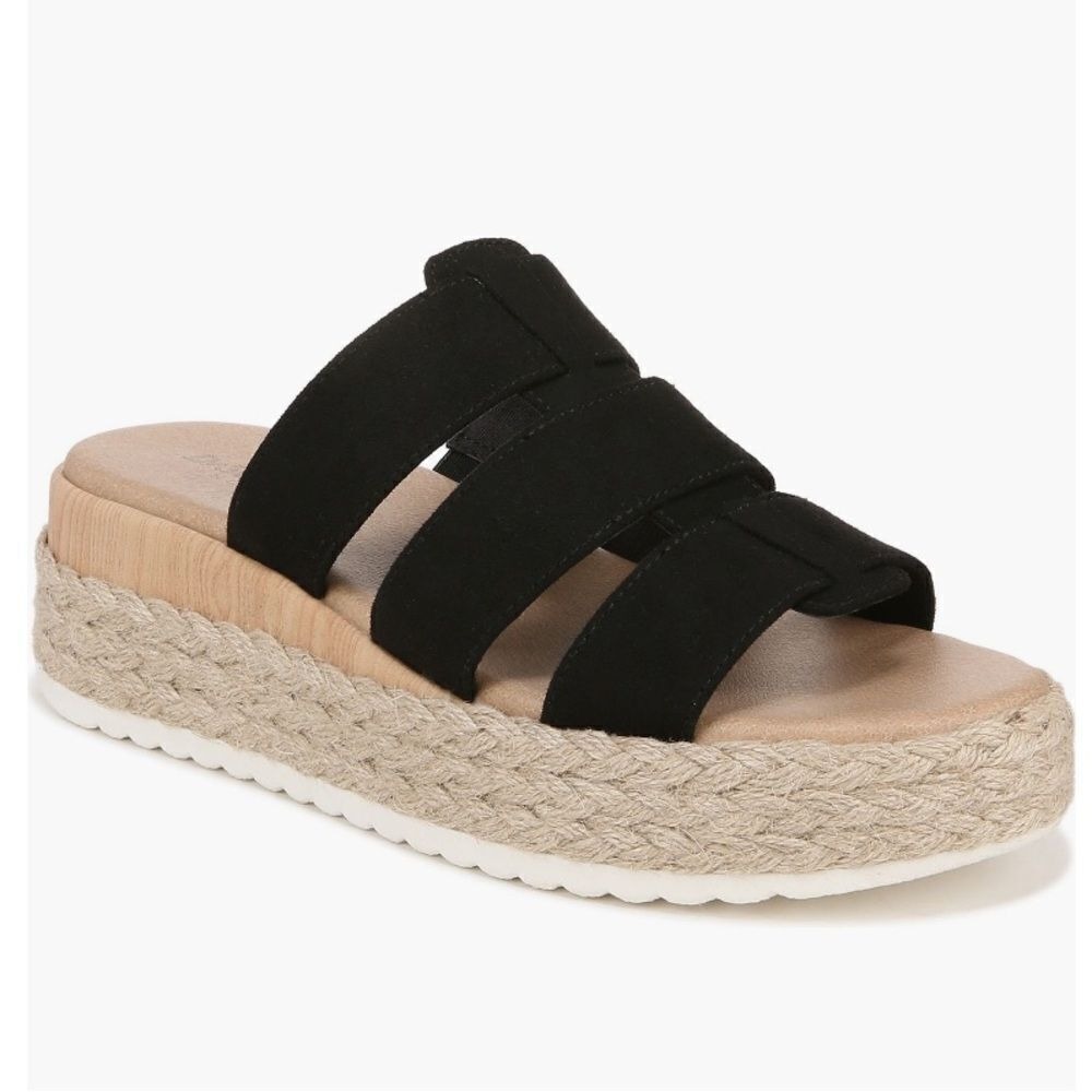 Dr. Scholl's Electric Platform Wedge‎ Sandal, Cushioned, Black/Tan, Size 9, NWT - Picture 2 of 16